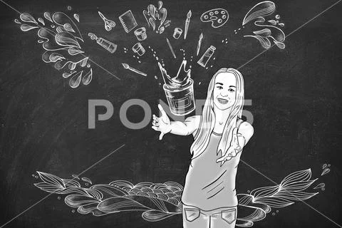 Art girl PSD Template