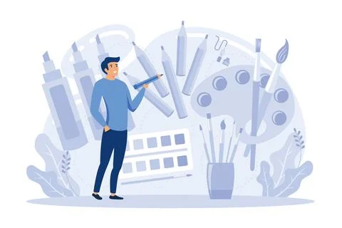 Art goods flat vector modern illustration Illustrazione stock