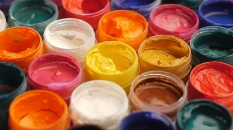 Art. Gouache paint Stock Footage 8834176