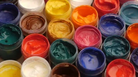 Art. Gouache paint Stock Footage 8839318