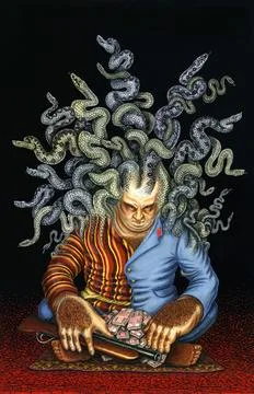 Art;  graphics; hands graphics; poster, corruption, corrupt practices,venal p Stock Illustration
