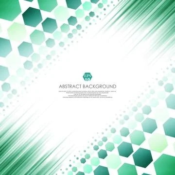 Art of green molecules abstract background. Soft gradient of technology line Stock Illustration
