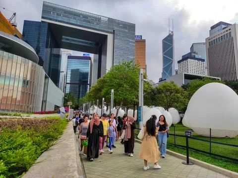 Art harbor 2024 event, teamLab: Continuous at Tamar park, Admiralty, Hong Kong. Stock Photos