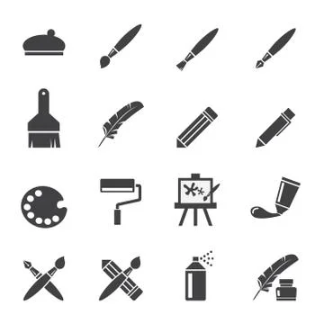 Art icon set Stock Illustration