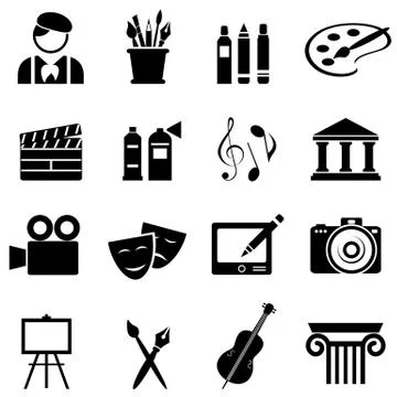 Art icon set Stock Illustration