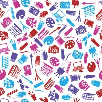 Art icons seamless pattern Illustrazione stock