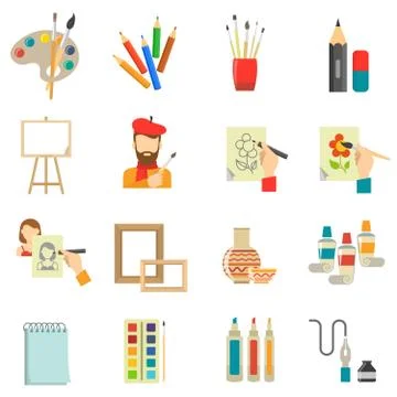 Art Icons Set Stock Illustration