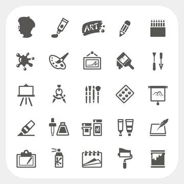 Art icons set Stock Illustration
