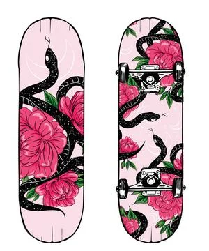 Art illustrations of a snake in the jungle, Sketch for printing on fabric, cl Stock Illustration