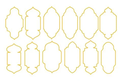 Art &amp; IllustrationSet of Islamic Frame border for muslim decoration event, .. Stock Illustration