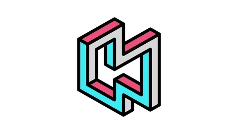 Art impossible geometric shape color icon animation Stock Footage 224999751