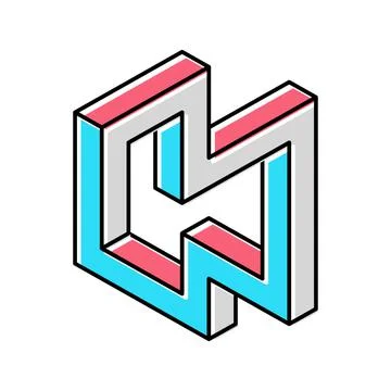 Art impossible geometric shape color icon vector illustration イラスト素材