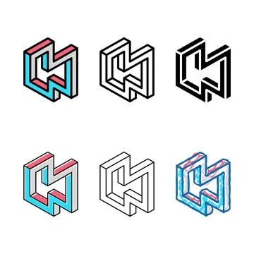 Art impossible geometric shape color icon vector types Illustrazione stock
