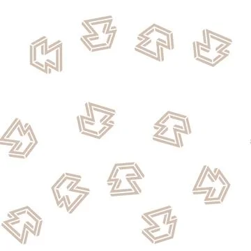 Art impossible geometric shape glyph seamless pattern Stock Illustration
