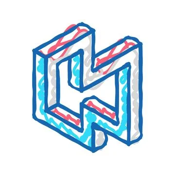 Art impossible geometric shape icon doodle illustration Stock Illustration