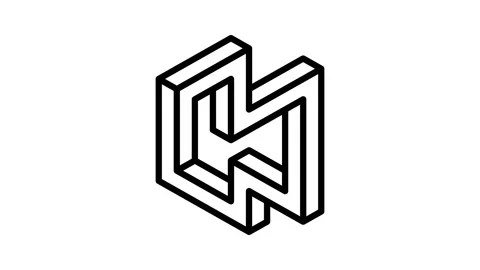 Art impossible geometric shape line icon animation Stock Footage 224348743