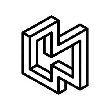 Art impossible geometric shape line icon vector illustration Illustrazione stock