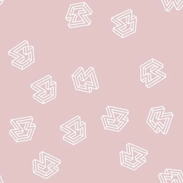 Art impossible geometric shape line seamless pattern イラスト素材