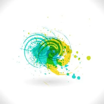 Art inks Grunge Curl shape. Abstract spray watercolor Symbol Stock Illustration