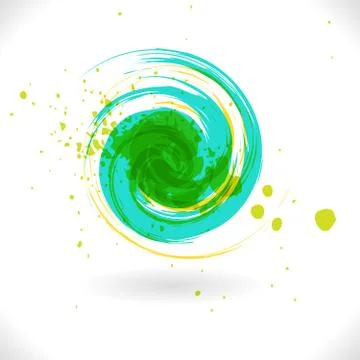 Art inks Grunge Curl shape. Abstract spray watercolor Symbol Stock Illustration
