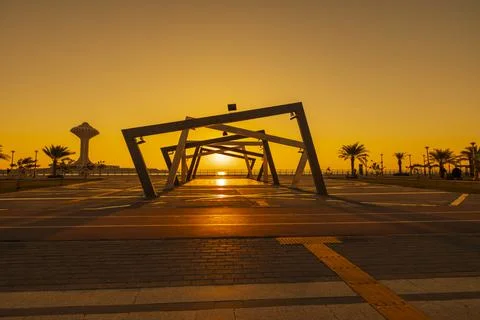  Art installation along the Corniche Seafront in the Eastern Province of Saudi A Stock Photos