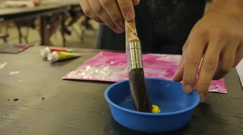 Art Instructor Painting Video stock 51439951