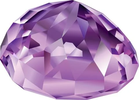 Art with isolated violet kunzite Stock Illustration