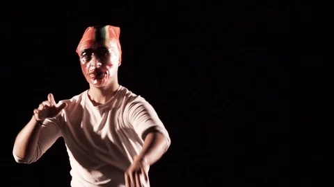 Art man dancing 2 slow motion Stock Footage 89626674