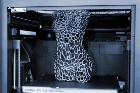 Art model printed 3D printer from molten plastic Object created on a 3D printer Stock Photos