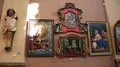 Art museum inside Сhurch of Blessed Virgin Mary in Ivano-Frankivsk, Ukraine HD Footage