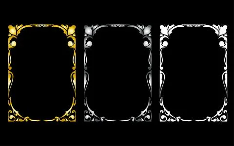 Art Nouveau Decorative Frame Vector Set Stock Illustration