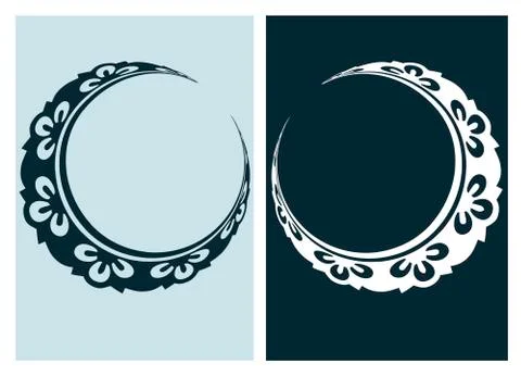 Art nouveau moon vector frame vector pair line isolated 스톡 일러스트
