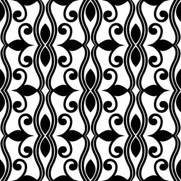 Art Nouveau Pattern (Black, White) Stock Illustration
