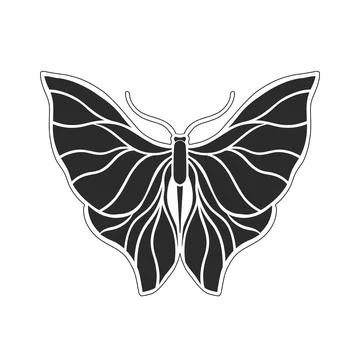 Art nouveau style basic butterfly element. 1920-1930 years vintage design Stock Illustration