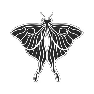 Art nouveau style basic butterfly element. 1920-1930 years vintage design Stock Illustration