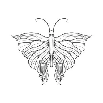 Art nouveau style basic butterfly element. 1920-1930 years vintage design Stock Illustration