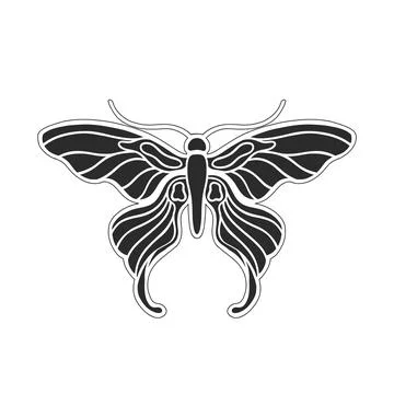 Art nouveau style basic butterfly element. 1920-1930 years vintage design Stock Illustration