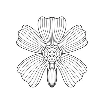 Art nouveau style basic flower element. 1920-1930 years vintage design. Symbol Stock Illustration