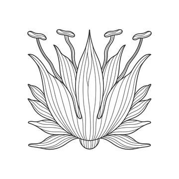 Art nouveau style basic flower element. 1920-1930 years vintage design. Symbol Stock Illustration
