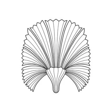 Art nouveau style basic flower element. 1920-1930 years vintage design. Symbol Stock Illustration