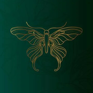 Art nouveau style butterfly basic element. 1920-1930 years vintage design Stock Illustration