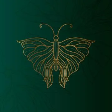 Art nouveau style butterfly basic element. 1920-1930 years vintage design Stock Illustration