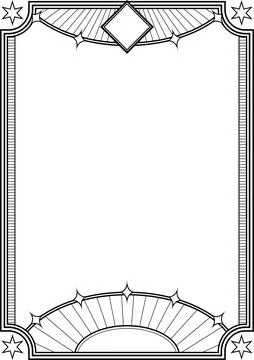 Art Nouveau-style frame featuring celestial motifs. A4 size Stock Illustration