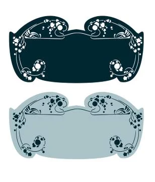 Art nouveau vector frame vector pair line isolated Stock Illustration