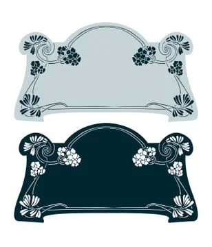 Art nouveau vector frame vector pair line isolated Ilustração Stock