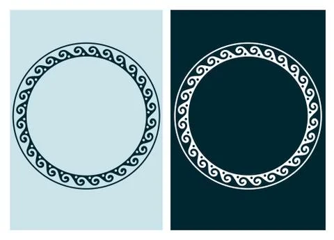 Art nouveau vector frame vector pair line isolated Stock Illustration