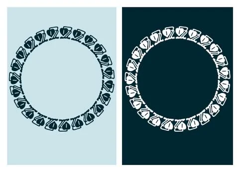 Art nouveau vector frame vector pair line isolated Stock Illustration