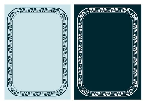 Art nouveau vector frame vector pair line isolated イラスト素材
