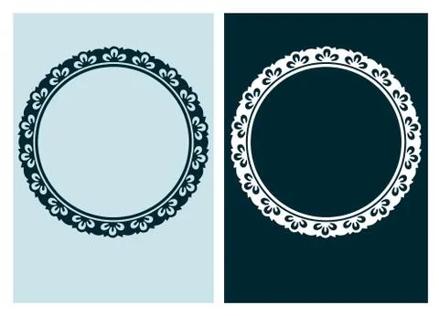 Art nouveau vector frame vector pair line isolated Stock Illustration