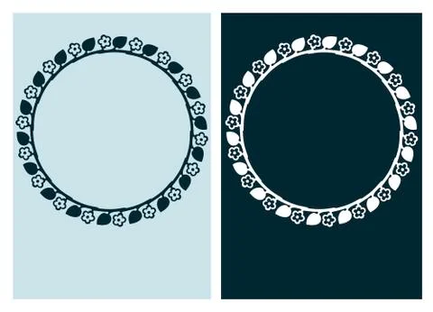 Art nouveau vector frame vector pair line isolated Stock Illustration